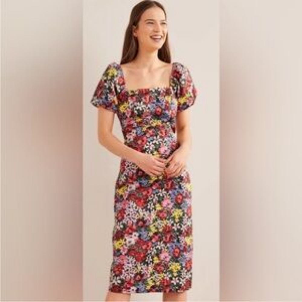 Boden Multicolor Floral Midi Dress
